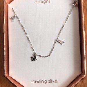 Sterling silver necklace with letters saying mama gift